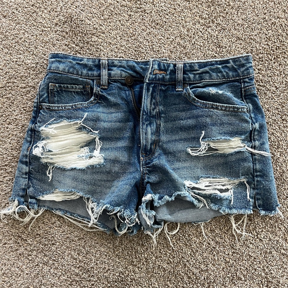 American Eagle Outfitters Ripped Blue Jean Shorts